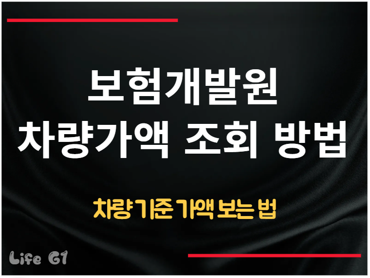 보험개발원 차량가액 조회 방법