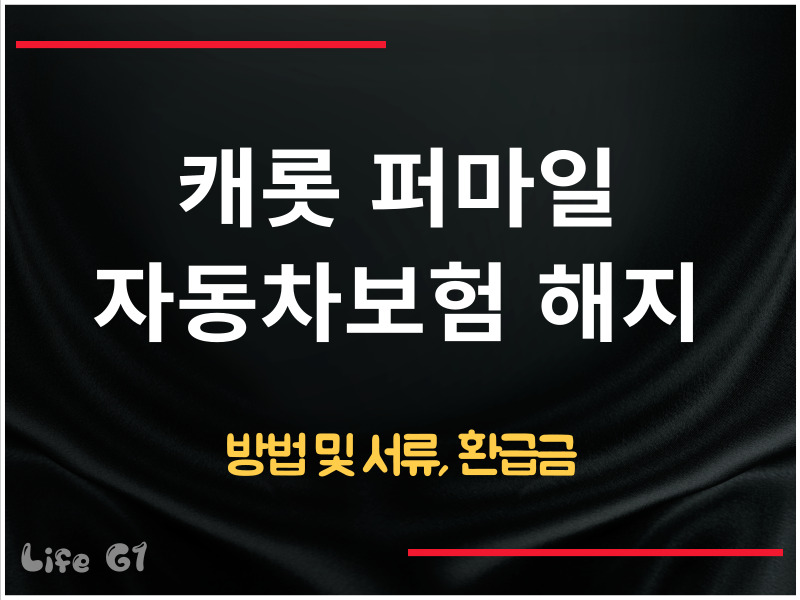 캐롯 자동차보험 해지 방법