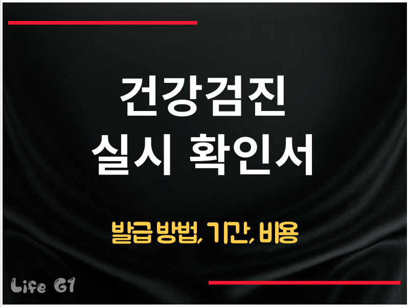 건강검진 실시 확인서 발급