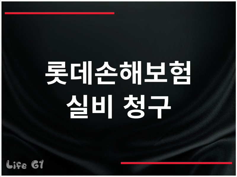 롯데손해보험 실비 청구